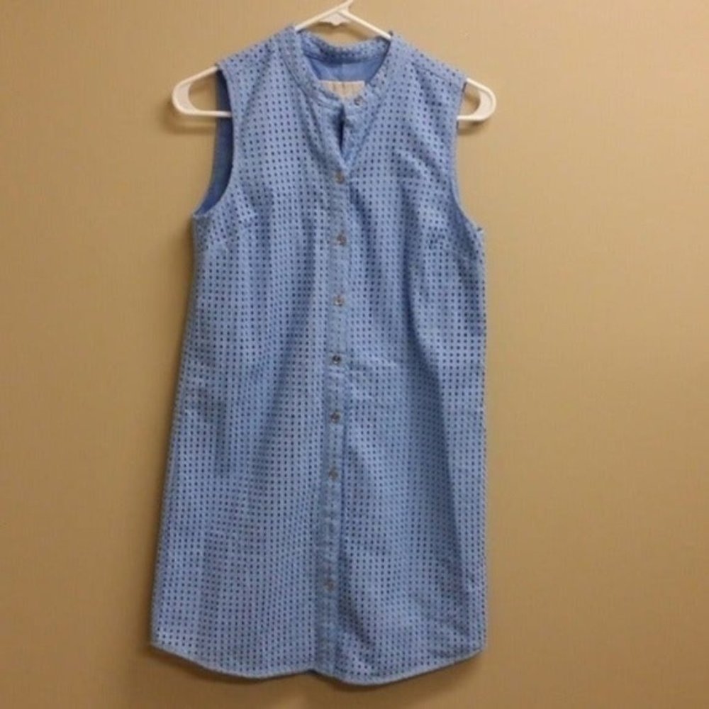 Michael Kors button-front sleeveless eyelet dress